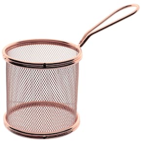 Mini Cesta Redonda para Alimentos Dynasty Fry em Aço Inox - Rosé