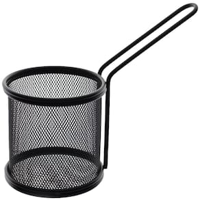 Mini Cesta Redonda para Alimentos Dynasty Fry em Aço Inox - Preta