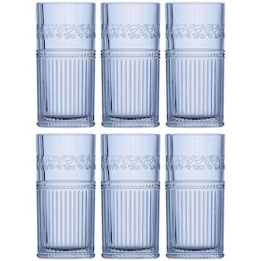 Conjunto de Copos Altos L'Hermitage Republic Azul 360 ml - 6 Peças