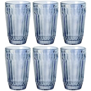 Conjunto de Copos Altos L'Hermitage Bretagne Azul Luster 355 ml - 6 Peças