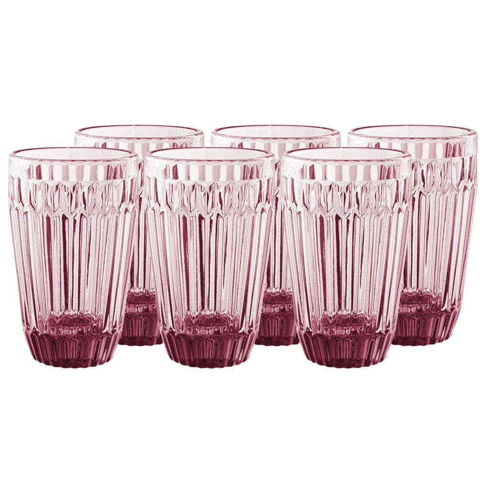 Conjunto de Copos Altos L'Hermitage Bretagne Roxo 355 ml - 6 Peças