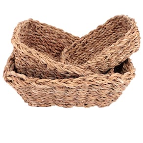 Conjunto de Cestas em Fibra Natural L'Hermitage 23371 Retangulares – 3 Peças