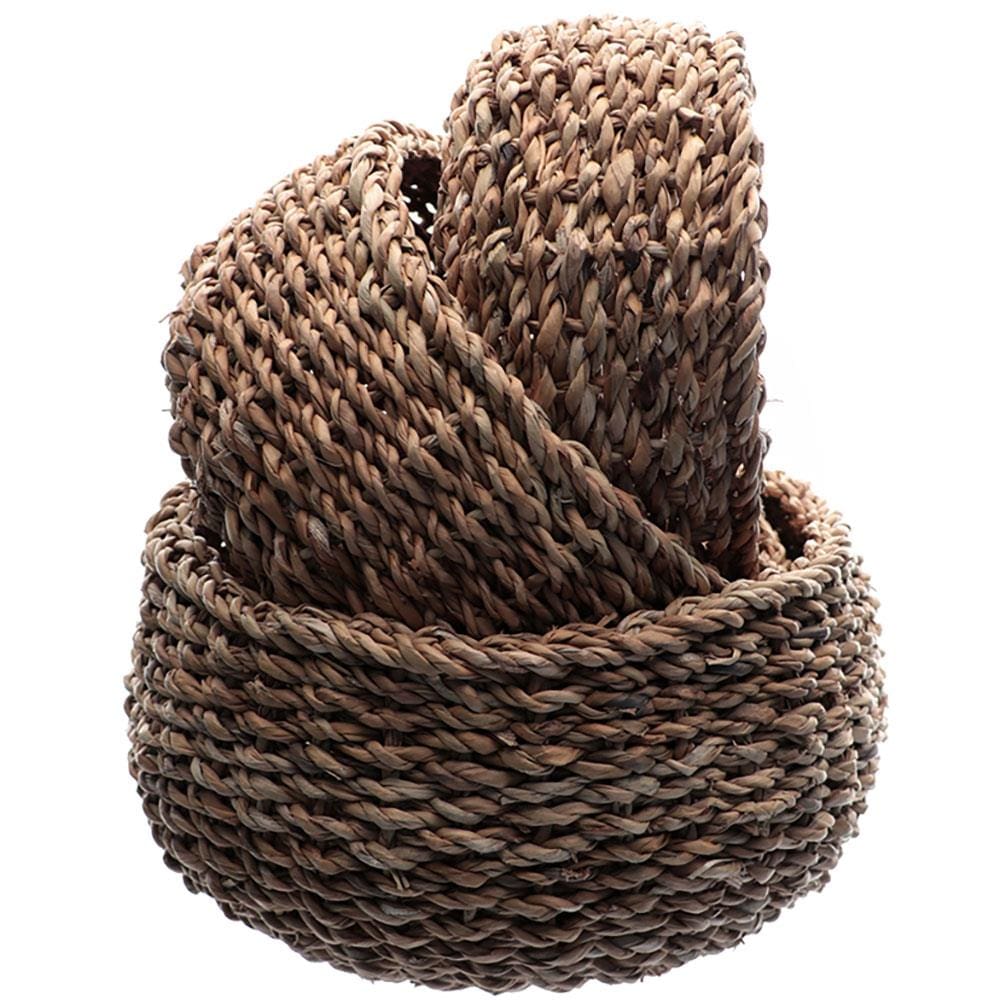 Conjunto de Cestas em Fibra Natural L'Hermitage 23864 Redondas – 3 Peças