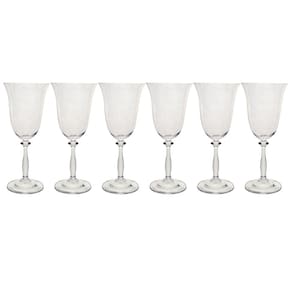 Conjunto de Taças para Água Bohemia Angela 350 ml em Cristal Ecológico - 6 Peças