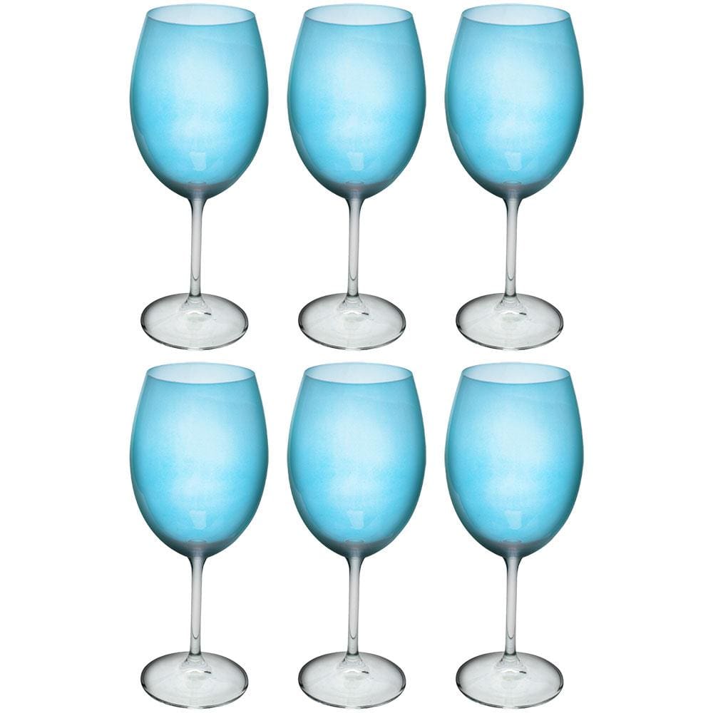 Conjunto de Taças para Água Bohemia Gastro 580ml Azul - 6 Peças