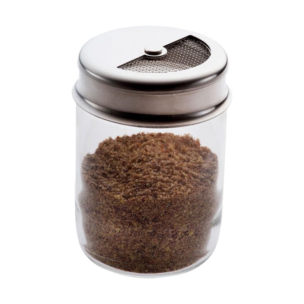 Porta Condimento Forma em Aço Inox e Vidro - 160 ml