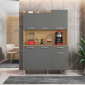 Cozinha Compacta Kit's Paraná Florence com 6 Portas, 1 Gaveta e 2 Prateleiras - 121,5cm de largura