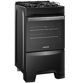 Fogão Continental 4 Bocas FC4GP com Mesa de Vidro, Tecnologia Top Limpa Fácil e Acendimento Automático – Preto