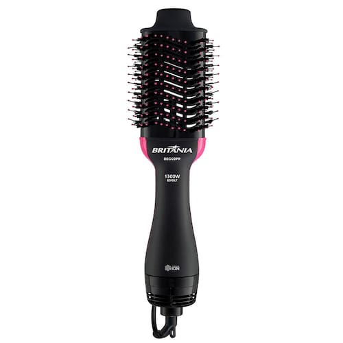 imagem-Escova Secadora Britânia BEC02PR Cabo Giratório Bivolt 1300W - Preta e Rosa
