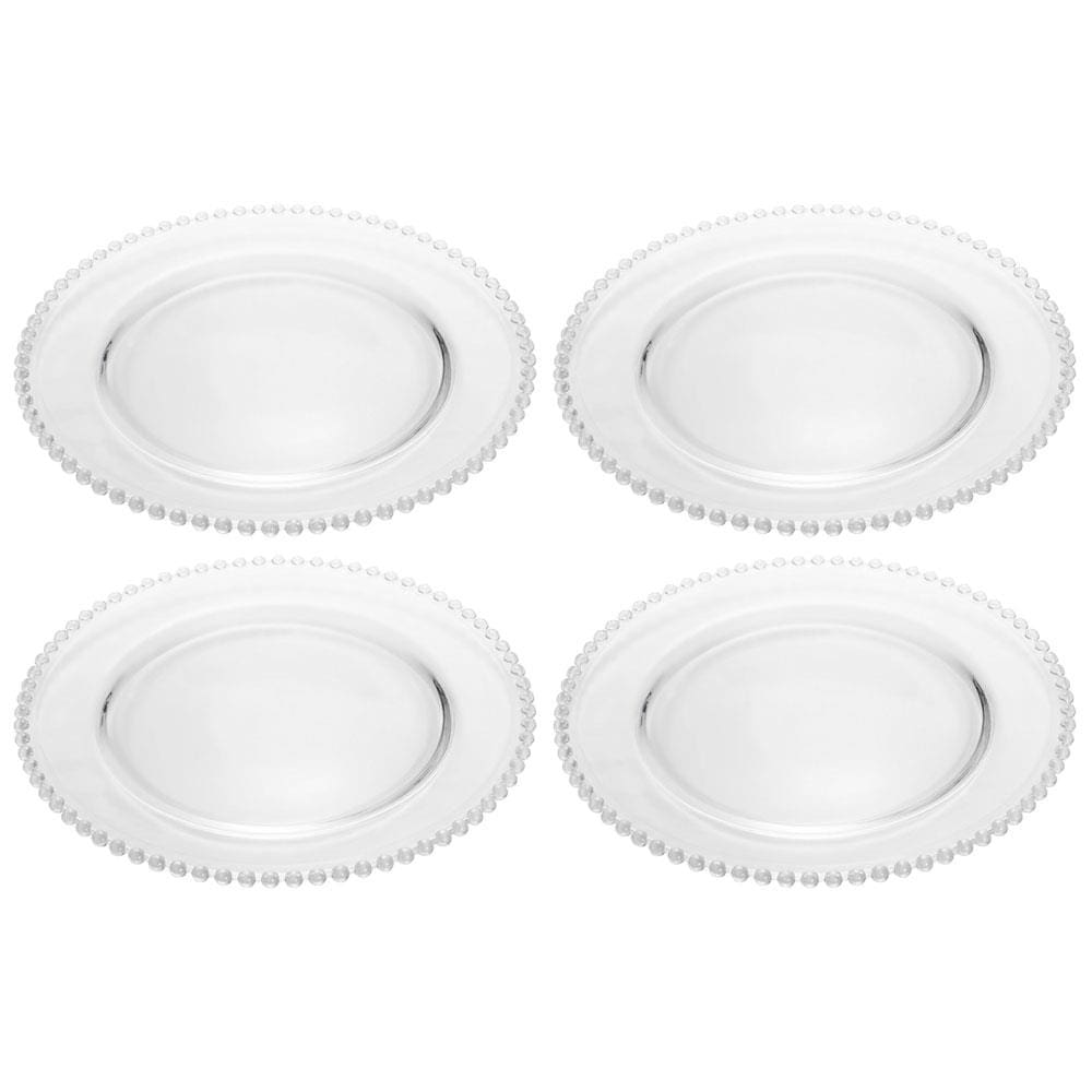 Conjunto de Pratos Wolff Cristal Pearl 97585 28 cm - 4 Peças