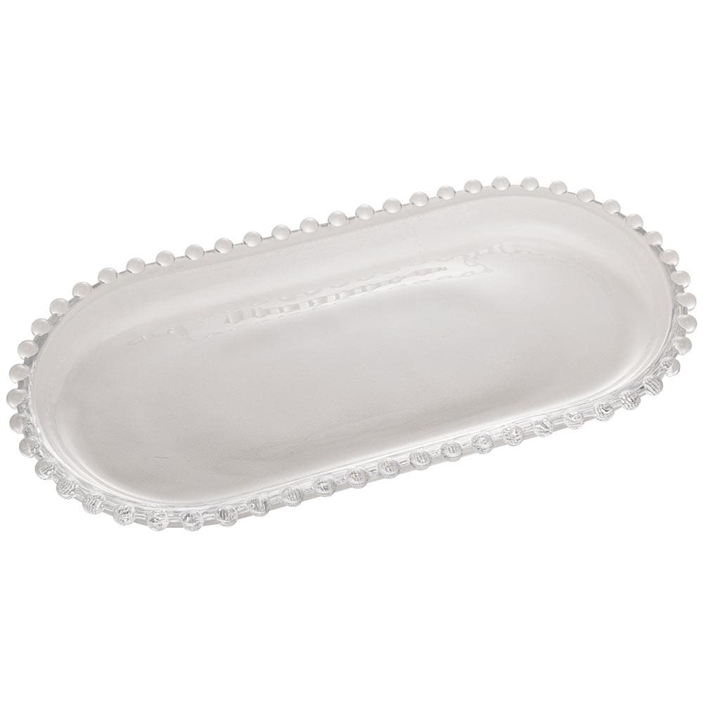 Travessa Oval Wolff Pearl em Cristal - 14,5 x 29,5 cm