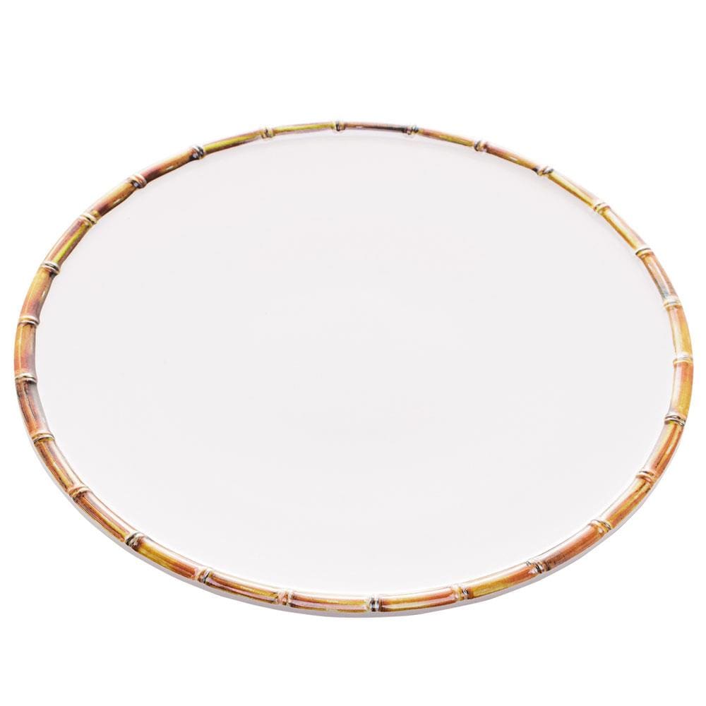 Prato Raso Wolff Bambu em Melamina Branco - 27 cm