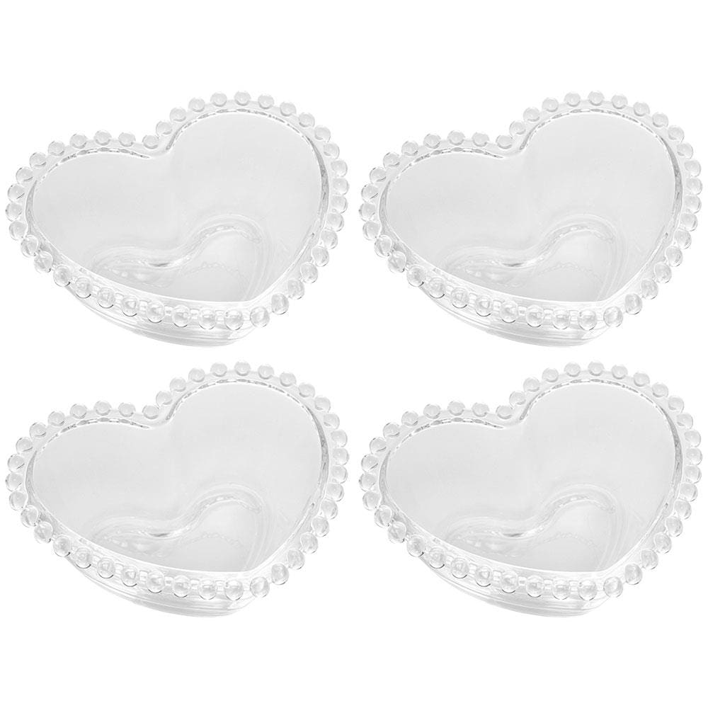 Conjunto de Bowls Wolff Pearl Coração em Cristal 150 ml - 4 Peças