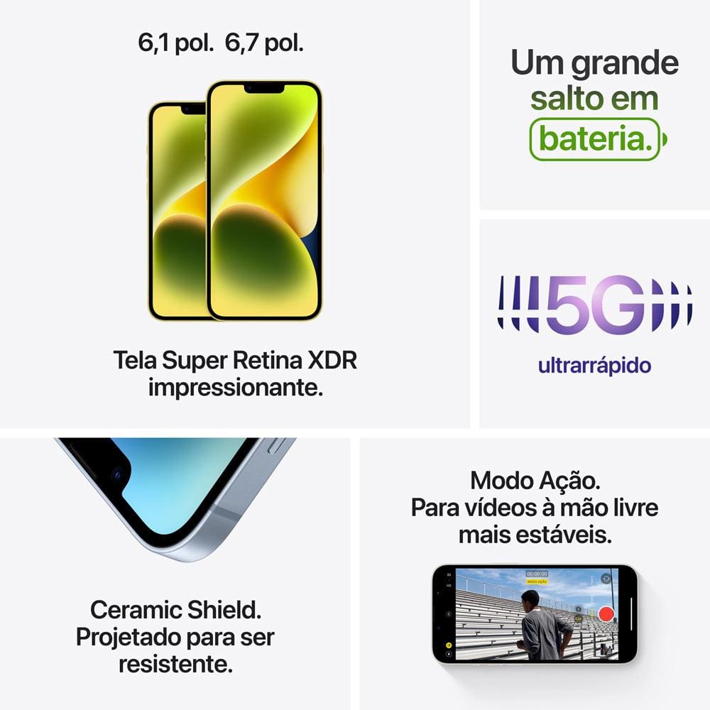 Apple iPhone 14 256GB - Amarelo | Ponto