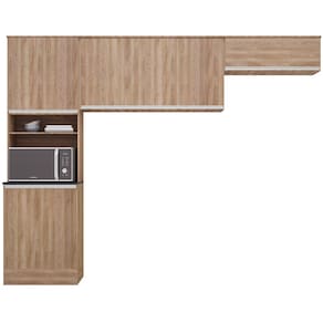 Cozinha Compacta Poliman Paris com 6 Portas e 5 Prateleiras - 260cm de largura