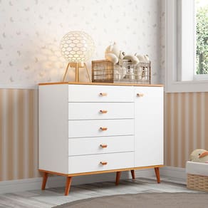 Cômoda Infantil Bartira Ternura com 5 Gavetas e 1 Porta - 106,8cm de largura