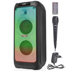 Caixa de Som Amplificada TRC X1500 com Bluetooth, Rádio FM, Função Karaokê e Iluminação de LED – 1500W
