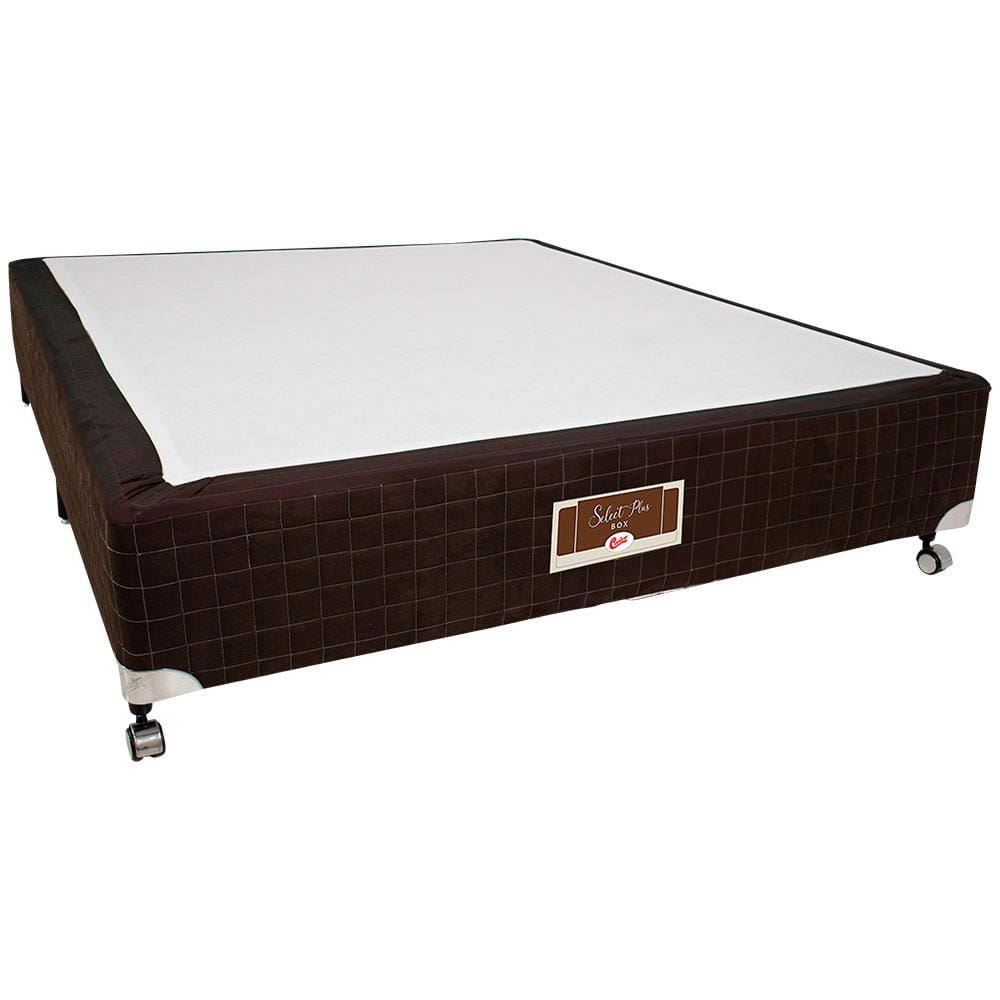 Base Box de Casal Castor Sellect P com Revestimento em Tecido Suede 40x138x188cm - Marrom