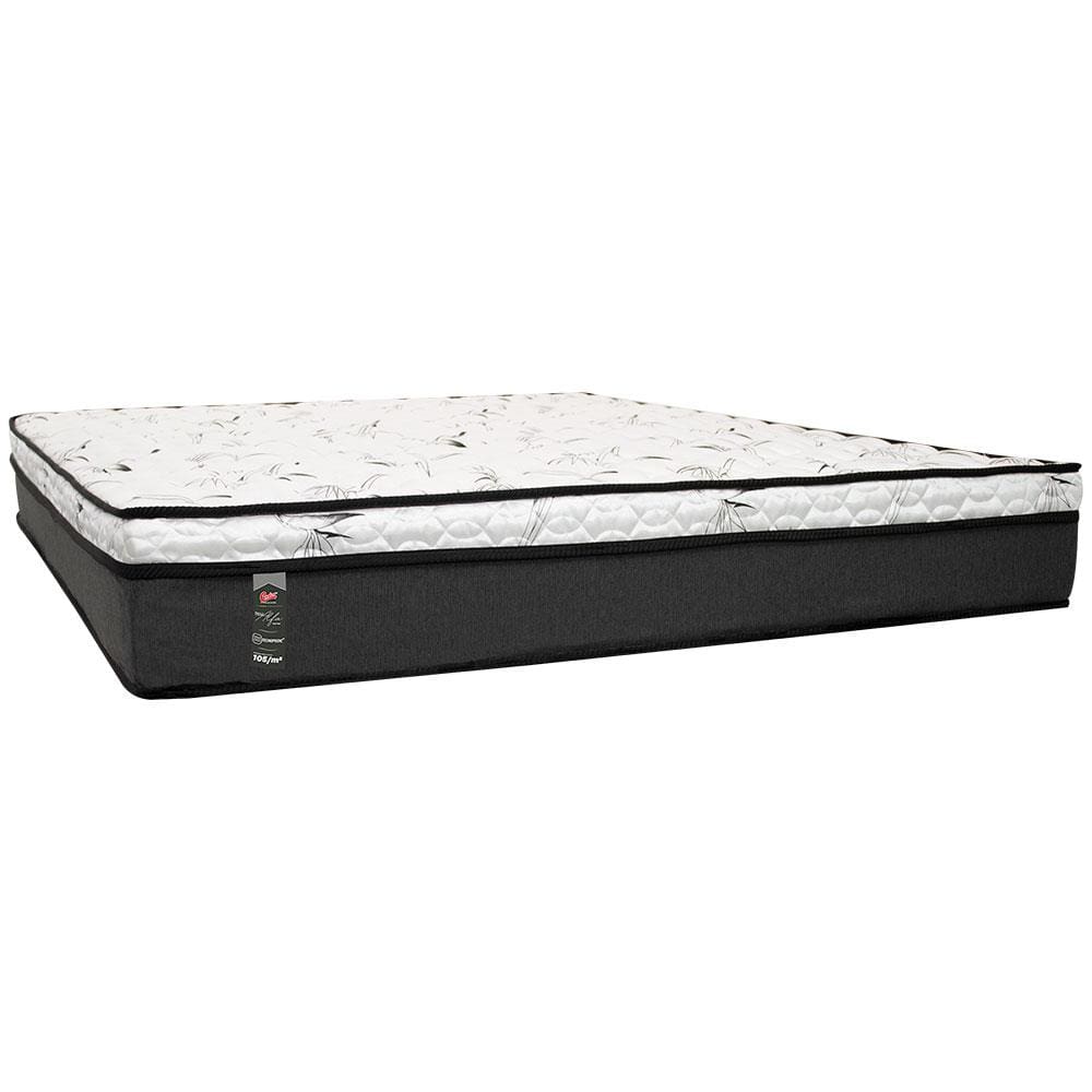 Colchão Queen Size Castor New Alfa One com Molejo Tecnopedic, Euro Pillow e Revestimento em Malha 24x158x198cm - Cinza/Branco