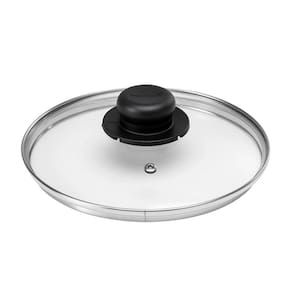 Tampa de Vidro Multiflon com Pomel Preto - 14cm de Diâmetro
