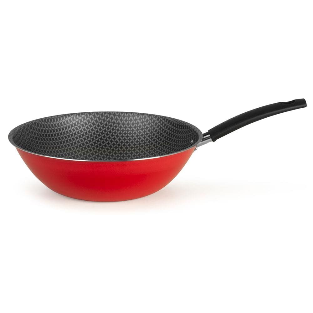 Frigideira Wok Multiflon Essencial Oriental com Revestimento Antiaderente Ultra 7 Vermelha - 24 cm