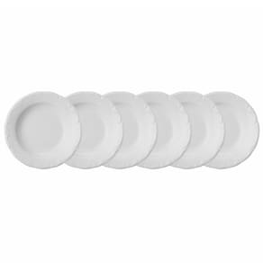 Conjunto com 6 Pratos Fundos Schmidt Pomerode em Porcelana 26 cm - Branco