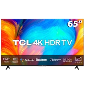 Smart TV LED 65" 4K Ultra HD TCL P635 com sistema Google TV, Dolby Audio, HDR10+, Wi-Fi Dual Band, Bluetooth Integrado, Chromecast e Google Assistente