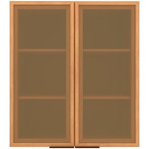 Armário Aéreo Bartira Cristal MDP 15mm com 2 Portas com Vidro e 2 Prateleiras - 80cm de largura