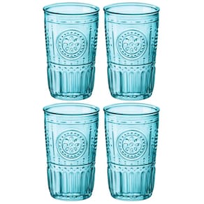 Conjunto de Copos Luigi Bormioli Cooler Romantic Azul 475 ml - 4 Peças