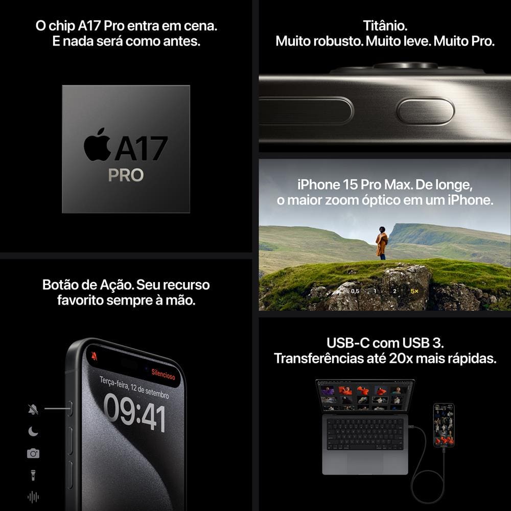 Apple iPhone 15 Pro 512GB - Titânio | Ponto