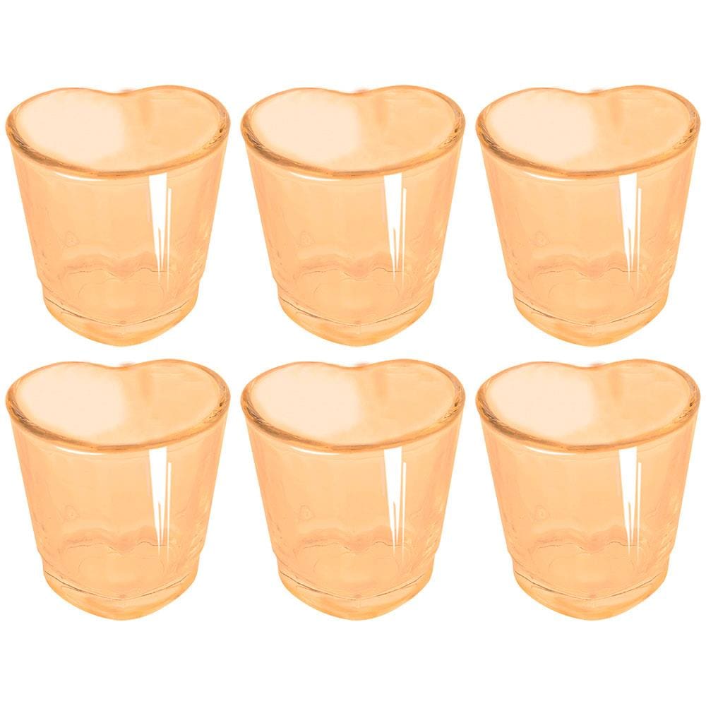 Conjunto de Copos para Shot Dynasty Love em Vidro Âmbar 45ml - 6 Peças