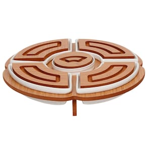 Conjunto Petisqueiras L'hermitage Santorini em Cerâmica com Suporte em MDF - 5 Peças