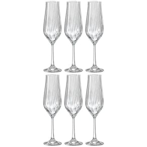 Conjunto de Taças para Champanhe Bohemia Tulipa Optic em Cristal 170ml - 6 Peças