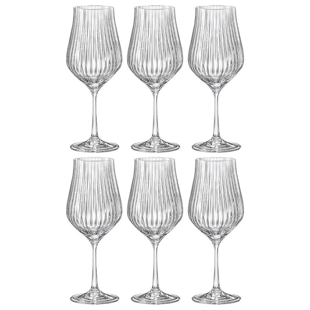 Conjunto de Taças para Vinho Bohemia Tulipa Optic em cristal 450ml - 6 Peças