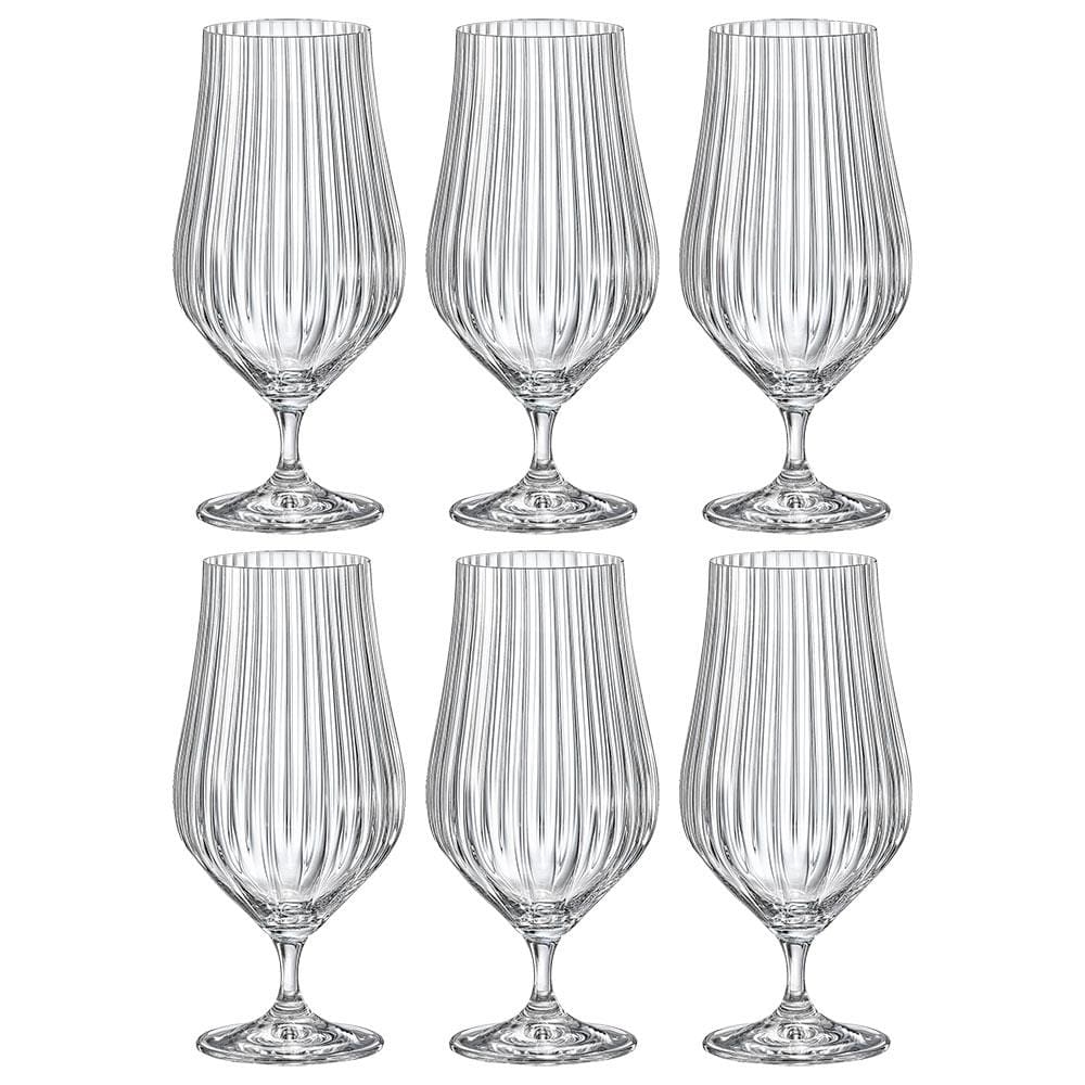 Conjunto de Taças para Cerveja Bohemia Tulipa Optic em Cristal 540ml - 6 Peças