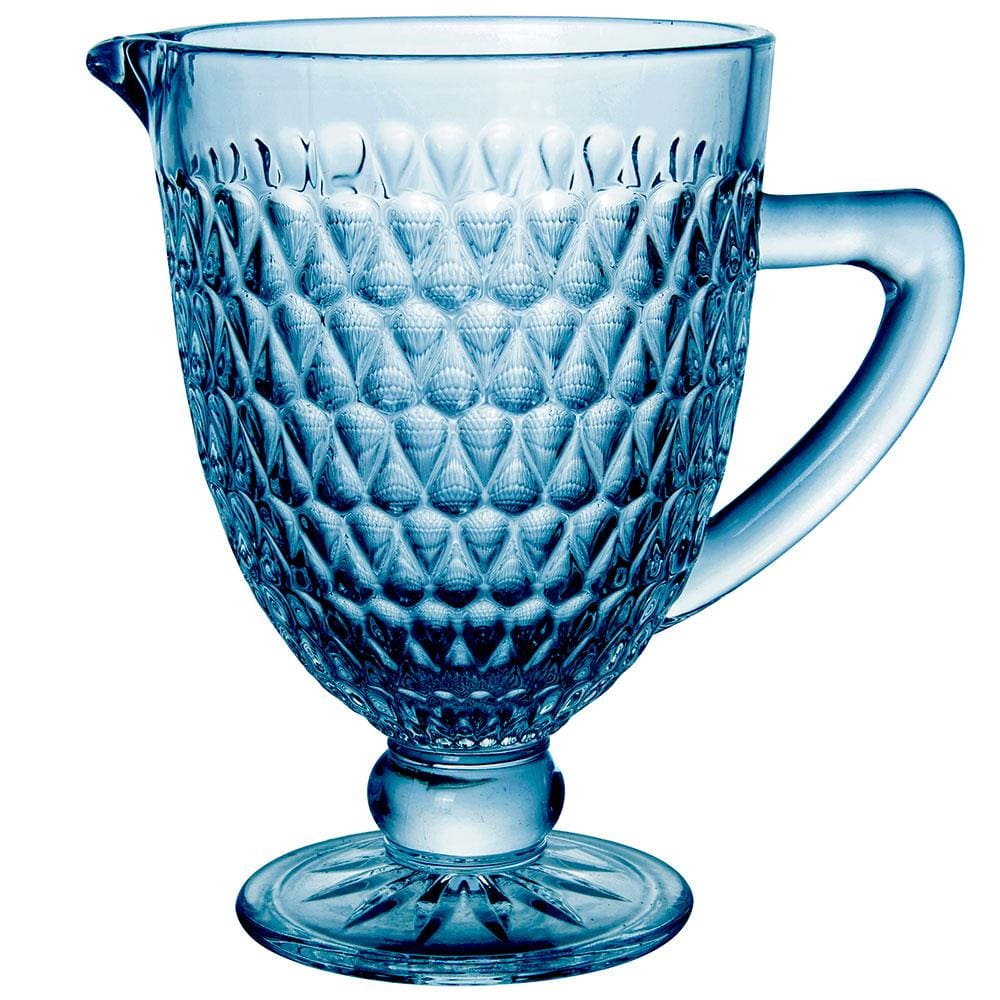 Jarra L'Hermitage Amelie em Vidro com Pé Azul - 1L