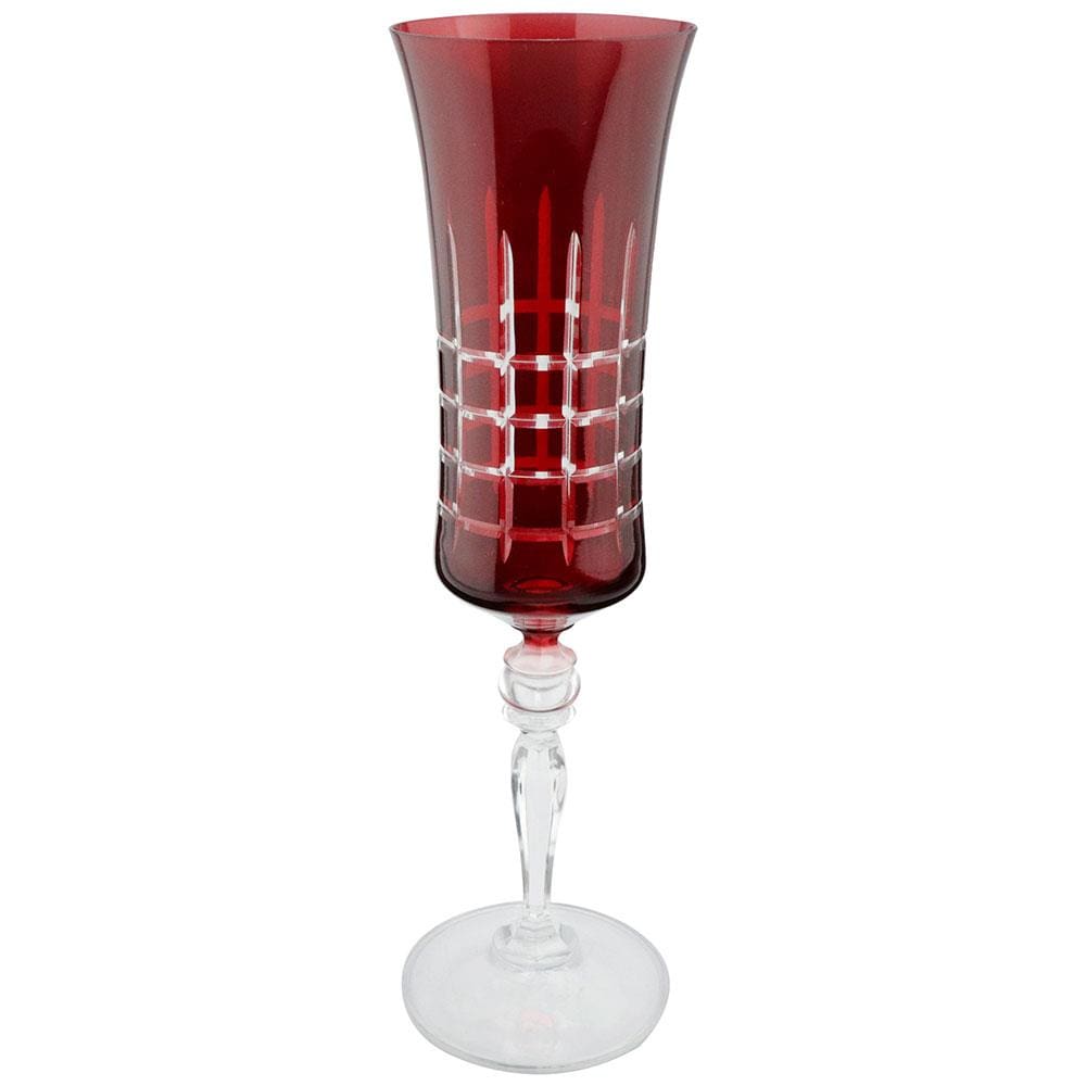Taça para Champanhe Bohemia Grace em Vidro Vermelho - 190ml