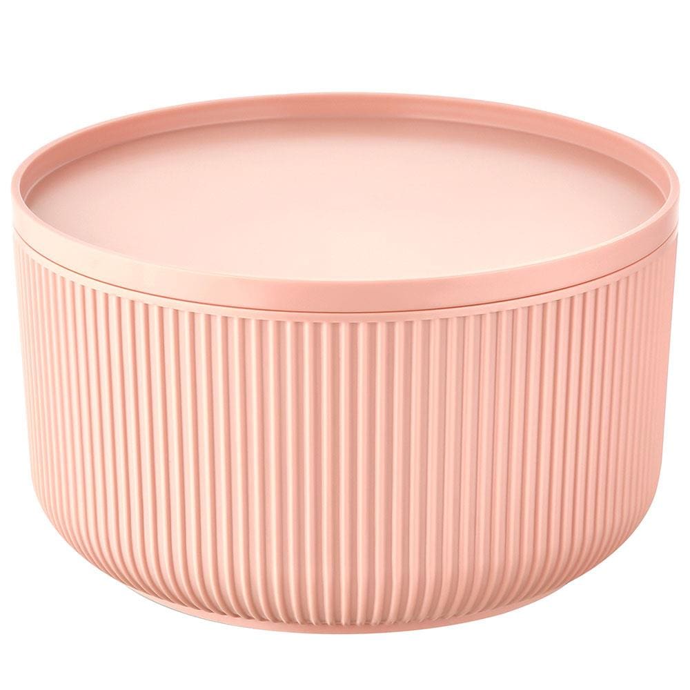 Travessa Redonda Dynasty Velout em Plástico com Tampa Rosa - 1,5L