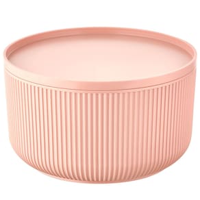 Travessa Redonda Dynasty Velout em Plástico com Tampa Rosa - 1,5L