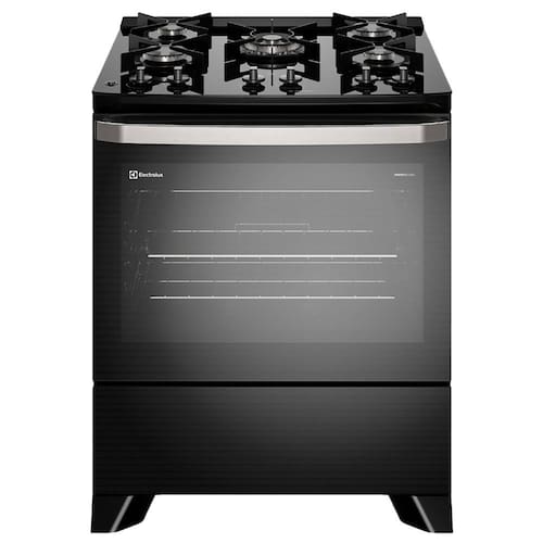 imagem-Fogão Electrolux 5 bocas Experience FE5GP com Mesa de Vidro, PerfectCook, VaporBake e Acendimento Automático Bivolt - Preto