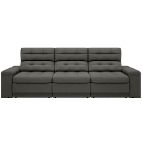 Sofá Retrátil Reclinável 4 Lugares DDS Next Brunello com Almofadas Fixas, Revestimento Velosuede e Espuma D26 - 230cm de largura