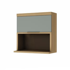 Armário Aéreo Nesher Marquesa em MDF 15mm com Nicho para Micro-ondas, 1 Porta e 1 Prateleira - 80cm de largura