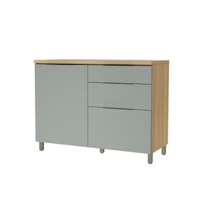 Balcão Nesher Marquesa em MDF 15mm com 1 Porta, 3 Gavetas e 1 Prateleira - 120cm de largura