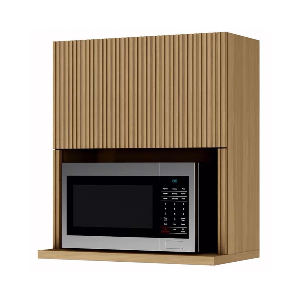 Armário Aéreo Nesher Rainha em MDF 15mm com Nicho para Micro-ondas, 1 Porta e 1 Prateleira - 70cm de largura