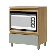 Balcão Nesher Rainha em MDF 15mm com Nicho para Micro-ondas, 1 Gaveta e 1 Prateleira - 70cm de largura