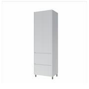 Paneleiro Nesher Rainha em MDF 15mm com 2 Portas, 2 Gavetas e 3 Prateleiras - 70cm de largura - Branco