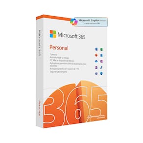 Microsoft 365 Personal, Office 365 premium apps, Word, Excel, PowerPoint, Outlook, 1TB nuvem, 1 pessoa, para PC/Mac, iOS e Android - Assinatura Anual