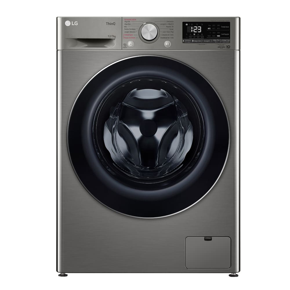 Lava e Seca LG 12Kg/7Kg Smart VC4 com Inteligência Artificial AI DD™ CV5012PC4 - Inox