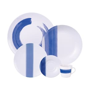 Aparelho de Jantar 20 peças Tramontina Soho em Porcelana Decorada - Azul