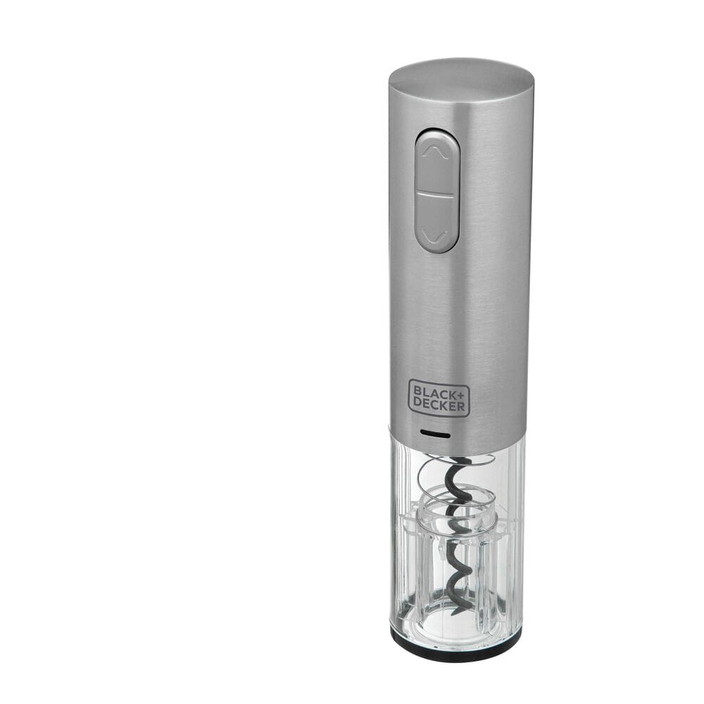 Abridor de Vinho à Bateria Black Decker Gourmand Gris W10, Saca Rolhas com Carregamento USB - Inox